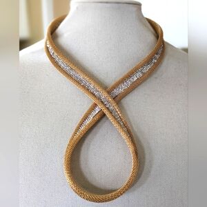 Gold Mesh Infinity Necklace Set